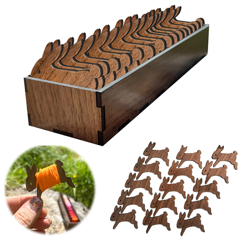 Embroidery Floss Thread - Houten Dier Schapen Kat Spoel Set