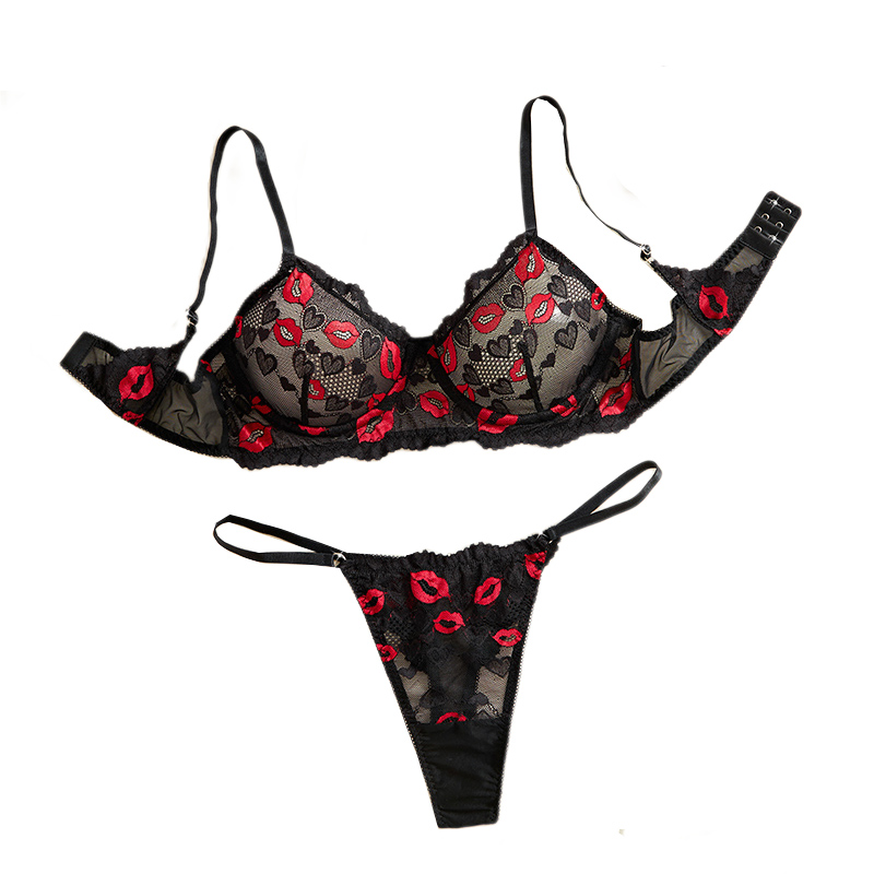 Sewing Nylon - Transparant kantondergoed sexy lingerie set dames