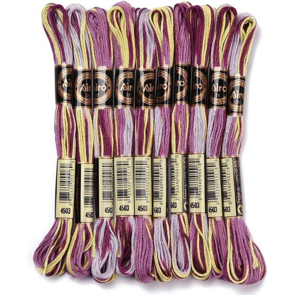 6-strengen paars bonte borduur - Embroidery Floss Thread recensie en prijs