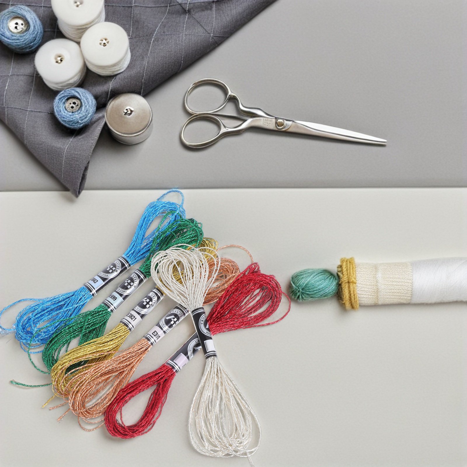 6 stuks luxe metallic borduurw - Embroidery Floss Thread recensie en prijs