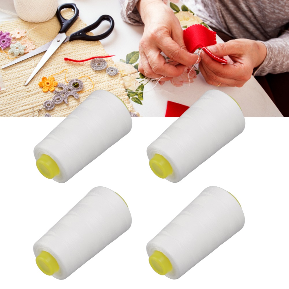 4 stuks, elk 3000 yards, witte - Serger Thread Cone recensie en prijs