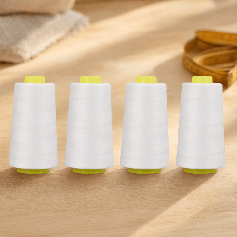 4 stuks, elk 3000 yards, witte - Serger Thread Cone recensie en prijs