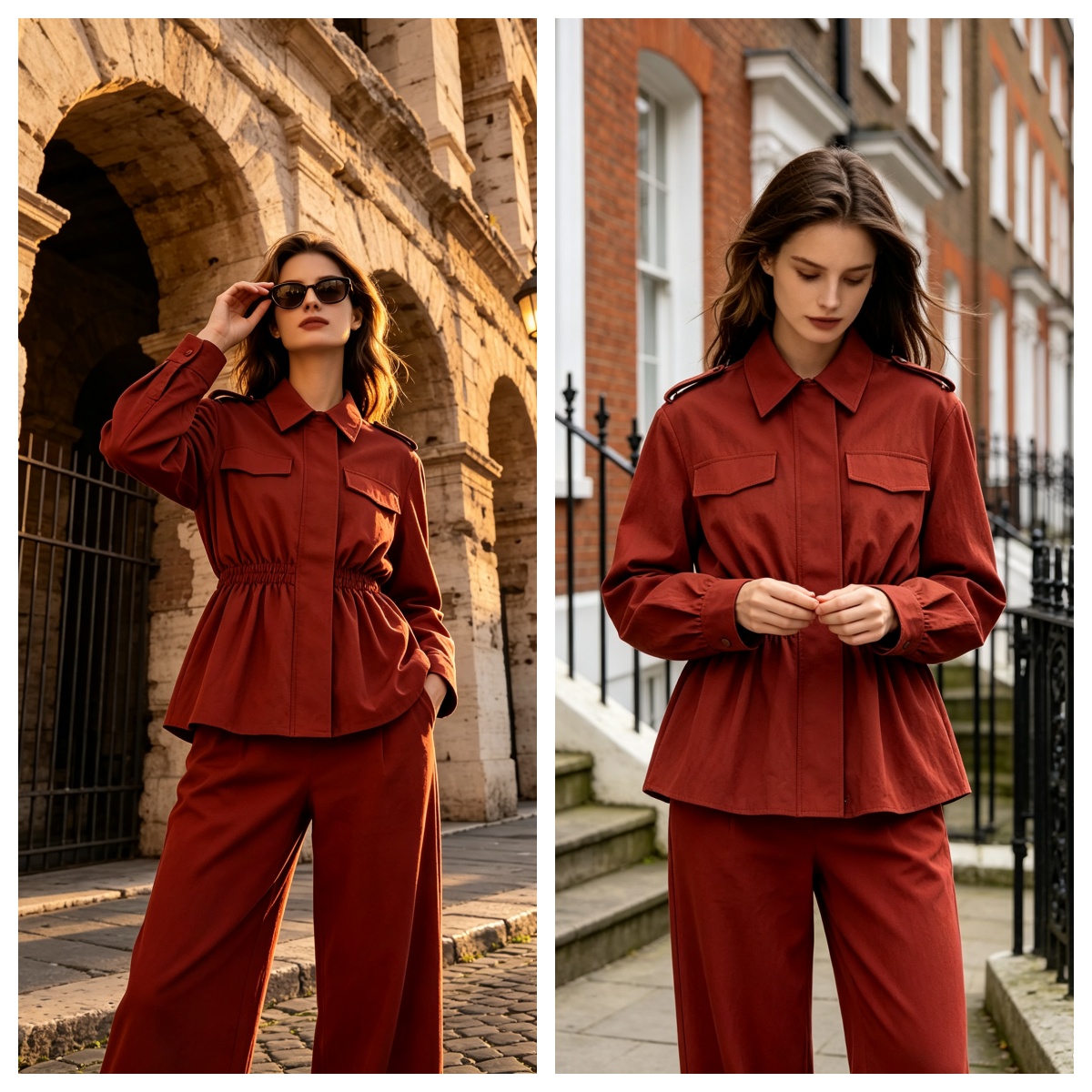 Damesbroekpak met hoge taille, - Shoulder Pad Set In recensie en prijs